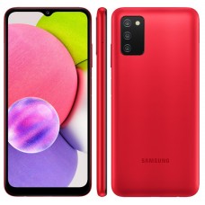 OFERTA DO DIA Celular Samsung Galaxy A03s Vermelho 64GB, Tela Infinita de 6.5", Câmera Tripla, Bateria 5000mAh, 4GB RAM e Processador Octa-Core